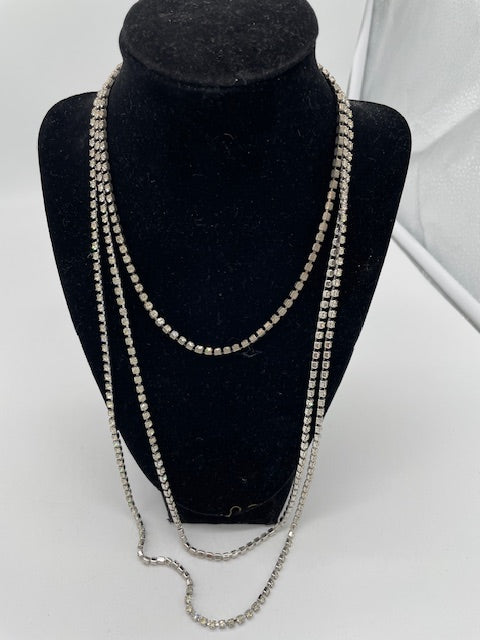 Set of 2 Vintage Rhinestone Necklaces (Item 0343)