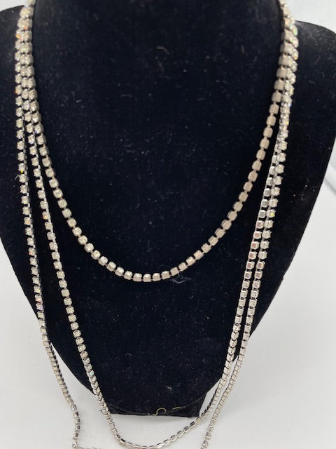 Set of 2 Vintage Rhinestone Necklaces (Item 0343)