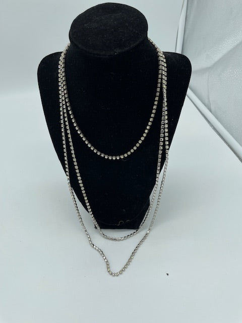 Set of 2 Vintage Rhinestone Necklaces (Item 0343)