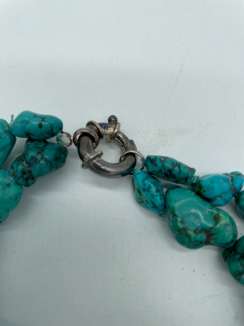 Turquoise and Sterling Silver Necklace (Item 0350)