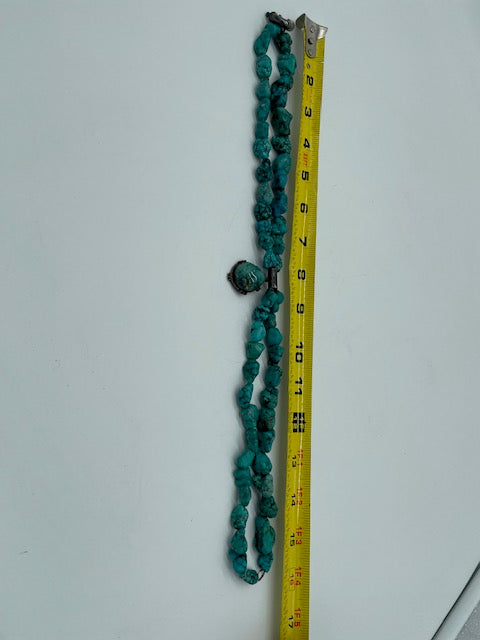 Turquoise and Sterling Silver Necklace (Item 0350)