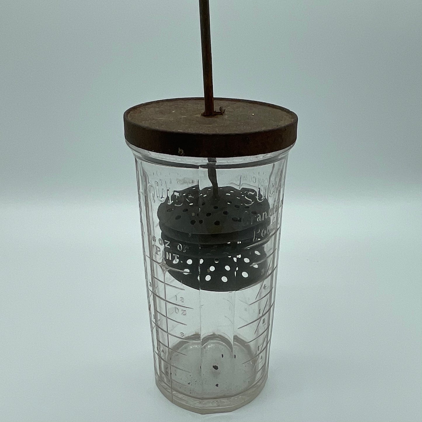 Antique Glass Egg Beater and Measuring Jar (Item Number 0005)