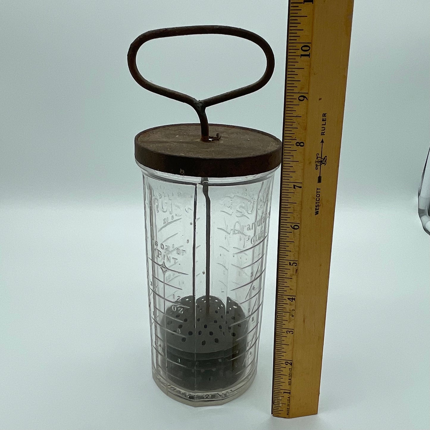 Antique Glass Egg Beater and Measuring Jar (Item Number 0005)