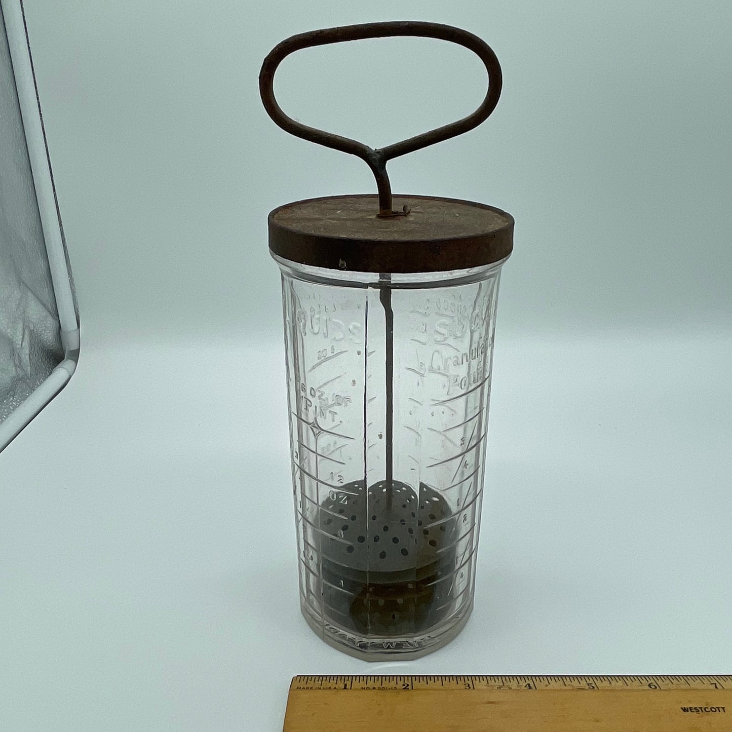 Antique Glass Egg Beater and Measuring Jar (Item Number 0005)