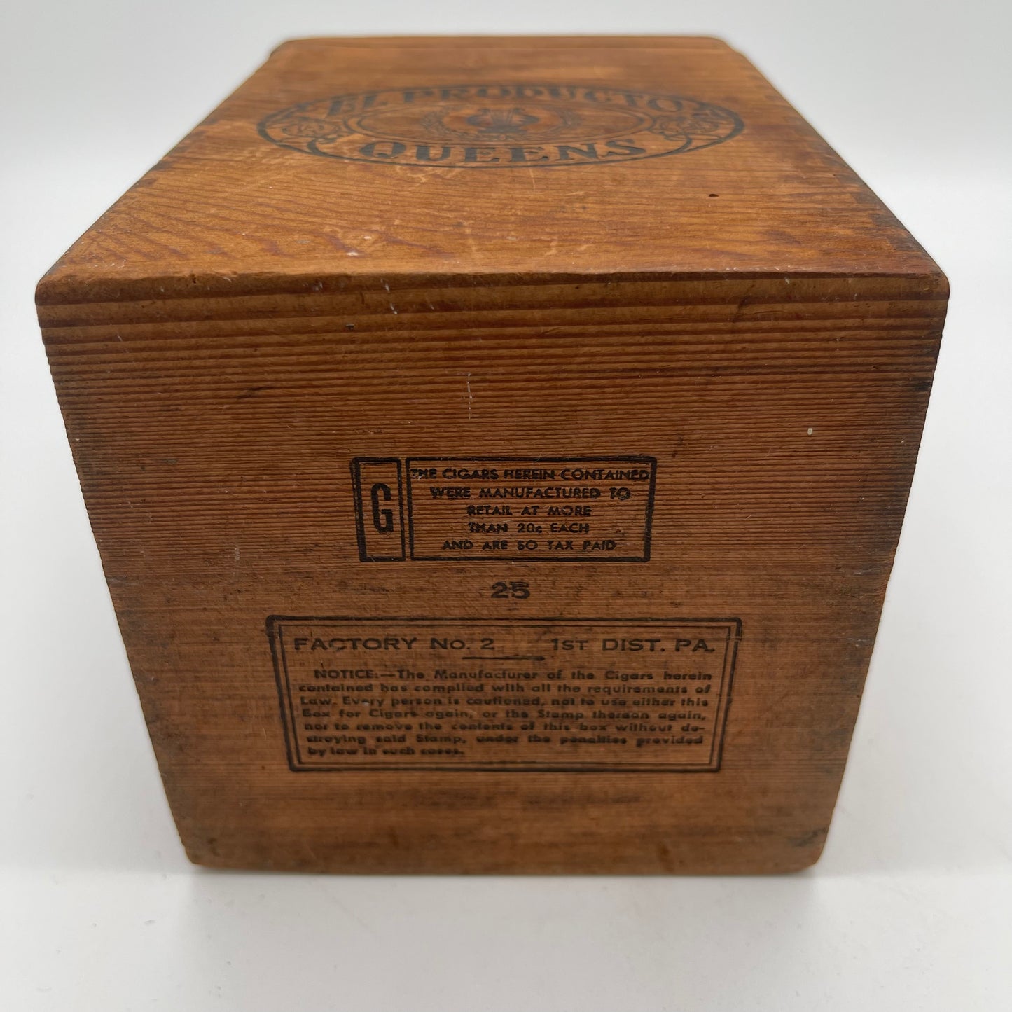 Antique Cigar Box with Glass Cigar Tubes (Item Number 0115)