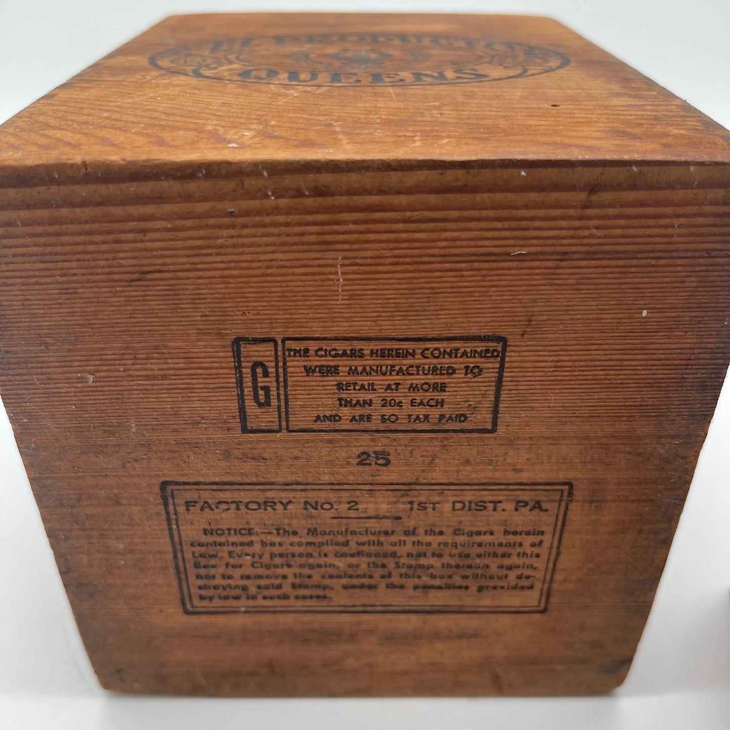 Antique Cigar Box with Glass Cigar Tubes (Item Number 0115)