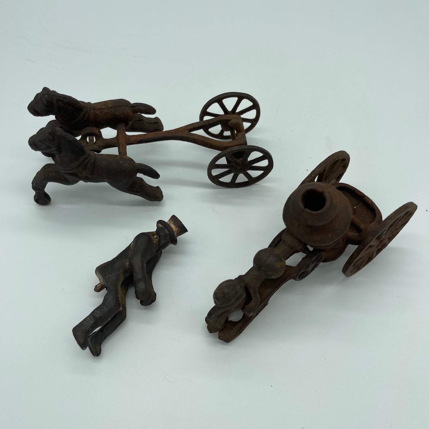 Antique Cast Iron Horse Drawn Cart (Item Number 0207)