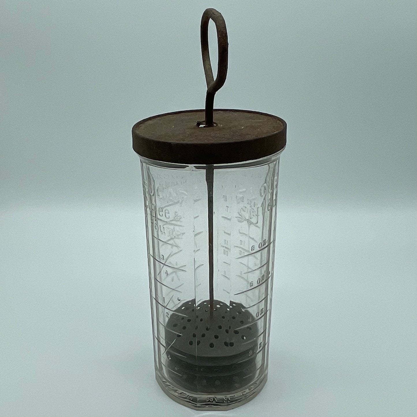 Antique Glass Egg Beater and Measuring Jar (Item Number 0005)