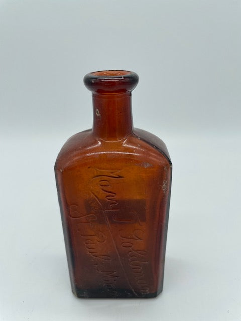 Pharmacist's Embossed Brown Medicine Bottle (Item 0361)