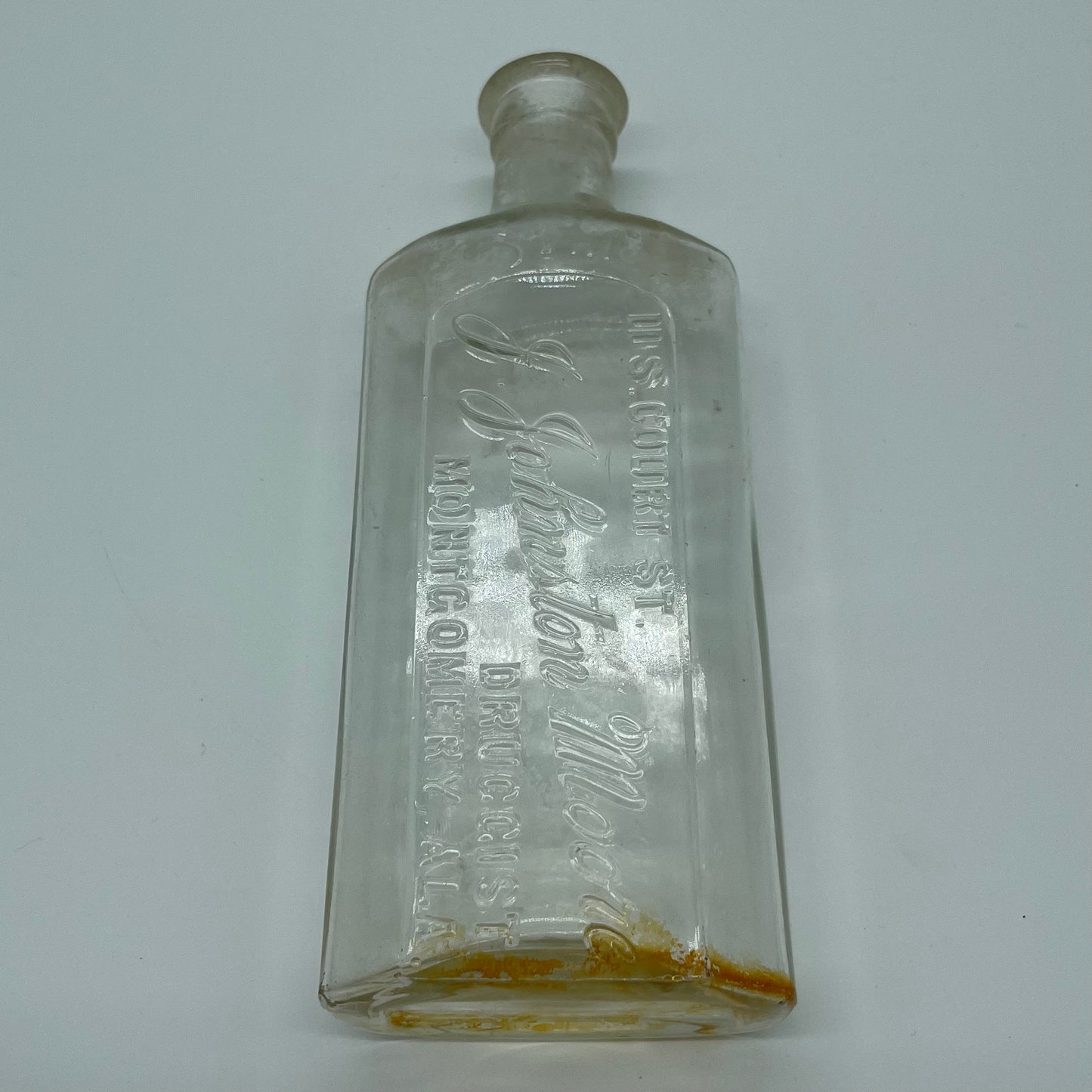 Medicine Bottle from J. Johnston Moore, Druggist, Montgomery, AL (Item Number 0009)