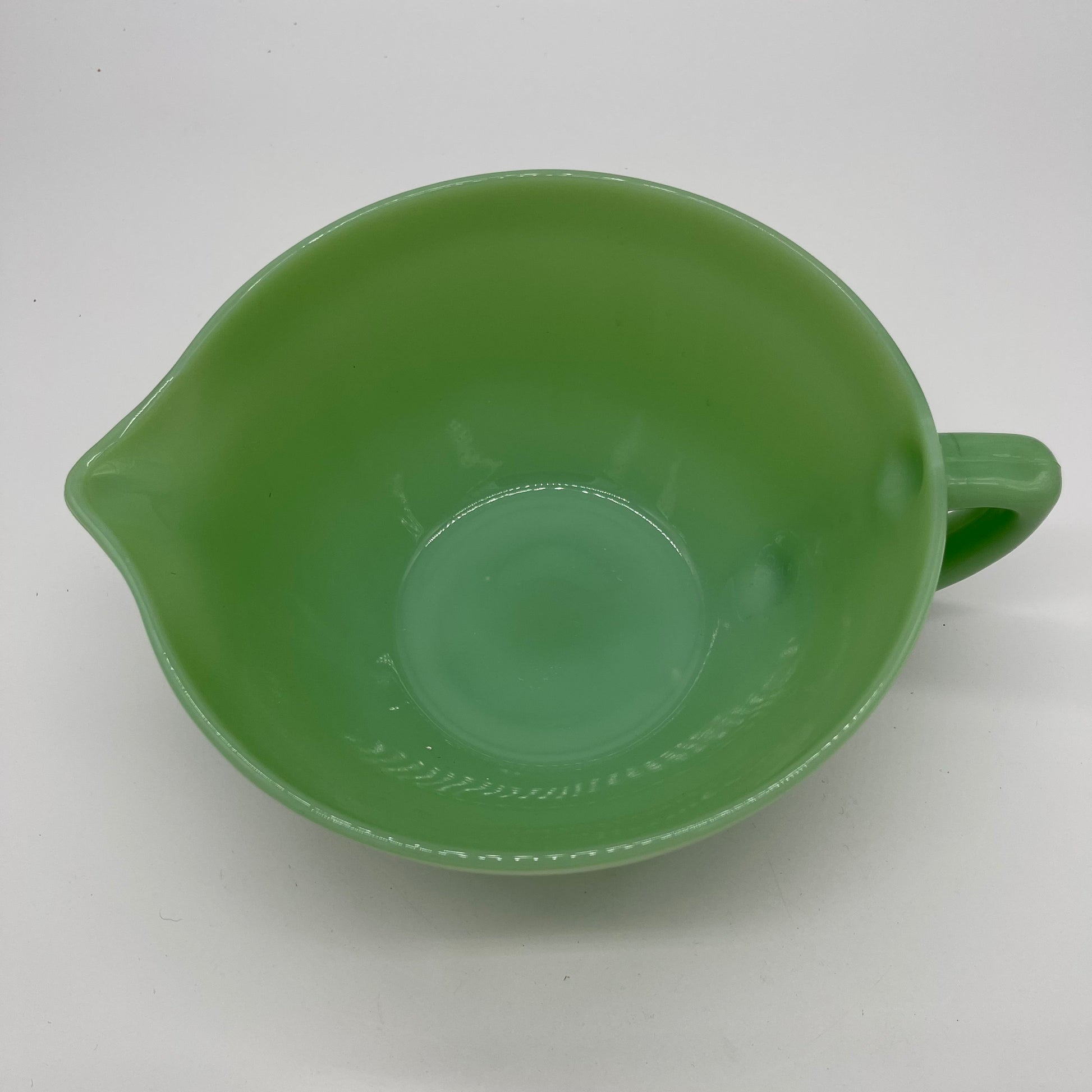 Jadeite Fire King Handled Batter Mixing Bowl Item Number 0086 Amys Antique Mall 1347