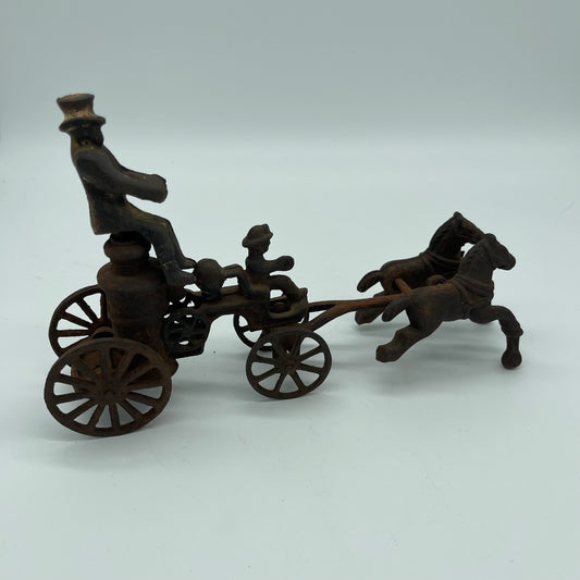 Antique Cast Iron Horse Drawn Cart (Item Number 0207)