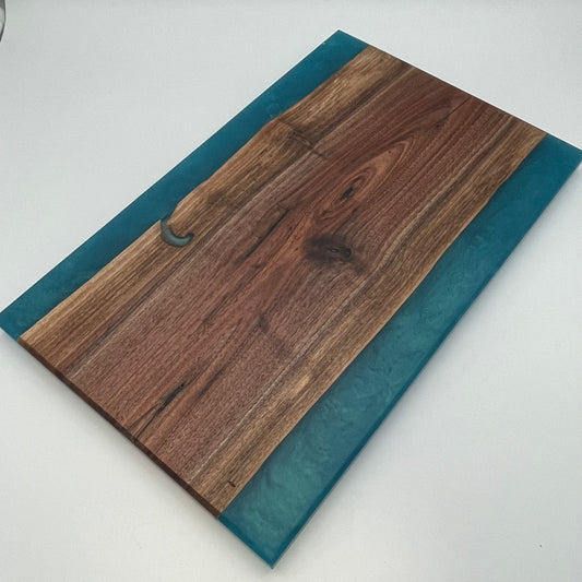 Walnut & Blue Resin Charcuterie Board (Item Number 0132)